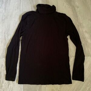 J. Crew Black Cotton Tissue Turtleneck Sweater Top